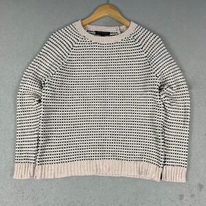 Banana Republic Womens M Cotton Wool Blend Textured Crewneck Sweater Light Pink